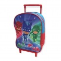 Zaino Trolley PJ Masks per Asilo e Tempo Libero - Zainetto Scuola Materna 30 cm con Maniglia Estensibile e Ruote