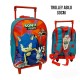 "Zaino Scuola Asilo con Trolley Sonic Disney - Ruote e Manico Allungabile - 30 cm"