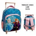 Zaino Trolley Scuola Asilo Frozen II Disney con Elsa e Anna - 2 Ruote, Manico Allungabile, 30