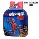 Zainetto Asilo 3D con LED Spiderman Marvel - Cm 32x26x11 - Spallacci Regolabili e Imbottiti