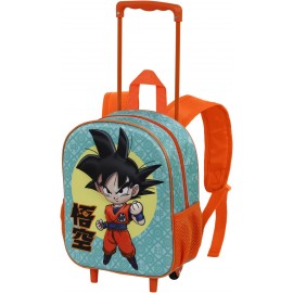 Zaino Trolley Dragon Ball 3D per Bambini - Scuola & Asilo, Ruote Resistenti e Manico Telescopico