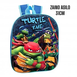 Zaino Asilo Materna Tartarughe Ninja 3D - Compatto e Divertente per Bambini, 26x31 cm