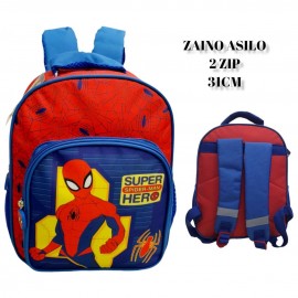  Zaino Asilo Spiderman Marvel con Doppia Cerniera e Tasca Frontale - Perfetto per i Piccoli Supereroi