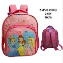 "Zaino Asilo Doppia Cerniera  Principesse Disney -  Tasche Laterali, Spallacci Imbottiti - 30x24x17 cm"