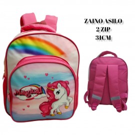 ZAINO ASILO UNICORNO DISNEY TASCA FRONTALE SCUOLA BAMBINA CM.36