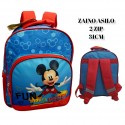 "Zaino Asilo Doppia Cerniera Mickey Disney - Tasche Laterali, Spallacci Imbottiti - 30x24x17 cm"