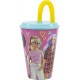 "Bicchiere con Cannuccia Barbie - Riutilizzabile, Senza BPA, 430ml -