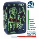 "Astuccio Scuola Matrix Game Over: Porta Colori Completo con 3 Zip  e Colori Giotto"