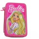 Astuccio Barbie 3 Cerniere Rosa per Bambina - Set Completo Scuola con 18 Pastelli, 18 Pennarelli Giotto Turbo Color e Accessori