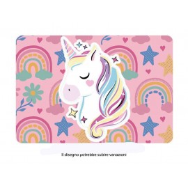 Tovaglietta All'Americana Unicorno in Plastica Morbida Antiscivolo - Ripiegabile e Lavabile - 44x30 cm