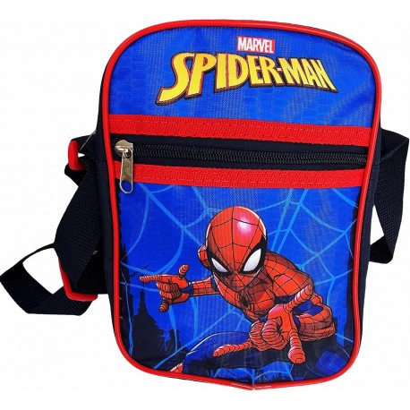 Borsa a Tracolla Spiderman Marvel per Bambini - Borsetta con, Zip e Tasca Interna - Dimensioni: 21x15,5x5,5 cm