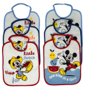 Set di 6 Bavaglini Disney Mickey Mouse per Neonati - Antimacchia, Impermeabili, Cotone Spugna, 21,5 x 26 cm