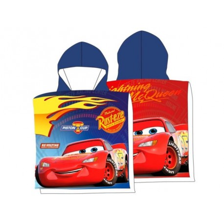 Telo Accappatoio Poncho 110x55 cm in Microfibra Disney Cars - Asciugamano Poncho Bambino"