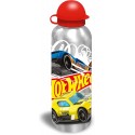 Borraccia Hot Wheels in Alluminio con Beccuccio e Coperchio - 500ml, 21x6.5 cm - Ideale per Scuola e Tempo Libero