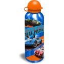 Borraccia Hot Wheels in Alluminio con Beccuccio e Coperchio - 500ml, 21x6.5 cm - Ideale per Scuola e Tempo Libero