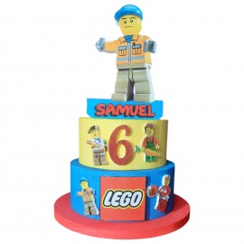 Torta Scenografica in Polistirolo a Tema LEGO Personalizzabile – Decorazione Centro Tavola per Compleanno con Nome e Numero