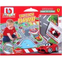 Tappetone Gioco Bura Ferrari Junior City  Multicolore - Con LaFerrari Inclusa e Superficie Lavabile, 100x70 cm