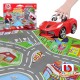 Tappetone Gioco Bura Ferrari Junior City  Multicolore - Con LaFerrari Inclusa e Superficie Lavabile, 100x70 cm