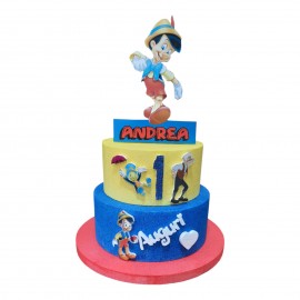 Torta Scenografica in Polistirolo Pinocchio - Decorazione Centro Tavola Personalizzabile con Nome e Numero per Compleanni