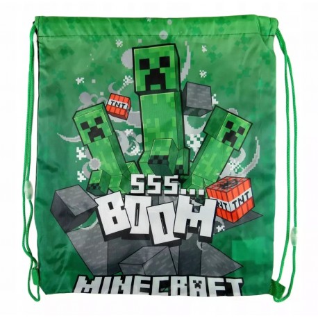 "Sacca Zainetto Minecraft 30x45 cm - Borsa Scuola e Palestra con Chiusura a Coulisse"