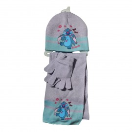 Completo Invernale Bambini Stitch Manda Baci - Cappello, Sciarpa e Guanti Taglia 52