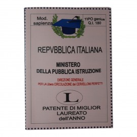 Biglietto Augurale Umoristico "La Patente del Laureato" - Regalo Simpatico per Neo Dottore con Frasi Divertenti