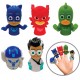 Bustina Regalo PJ Masks con Finger Puppets: Gattoboy, Gufetta e Geco - Idea Perfetta per Regalini di Fine Festa