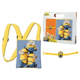 Borsa Tracolla Minions Cattivissimo Me + Braccialetto - Colori Vivaci e Design Regolabile!