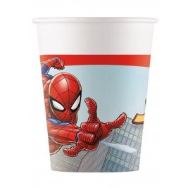 8 BICCHIERI FESTA PLASTICA MARVEL SPIDERMAN COMPOSTABILE