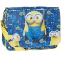 Borsa Messenger Minions con Tracolla Regolabile - Grande Capacità Interna, 37 cm, Colore Blu