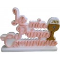 Scritta in Polistirolo "La Mia Prima Comunione" con Calice  50x28x5 cm - Decorazione con Base d'Appoggio,