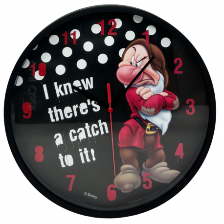 OROLOGIO  DA PARETE DISNEY SETTE NANI BRONTOLO DIAMETRO CM. 24