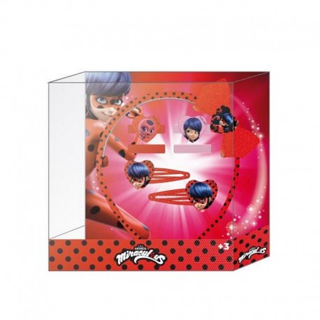 ACCESSORI CAPELLI LADY BUGS  DISNEY MIRACULES CONFEZIONE REGALO 5 PEZZI