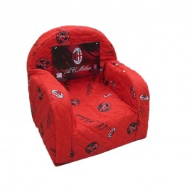 Poltrona Sedia Cameretta Bambino Ufficiale AC Milan - 40x35x45 cm - Sfoderabile e Confortevole