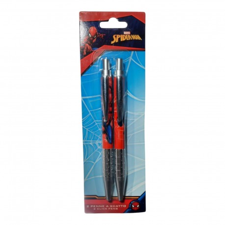 Penna a Scatto Spiderman Marvel - Blister da 2 pz | Perfette per Scuola e Regalini di Fine Festa