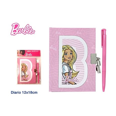 Barbie Diario Segreto con Lucchetto e Penna Inclusa - Perfetto per Confidare i Tuoi Sogni! 12x18 cm