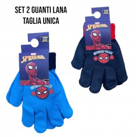 Coppia di Guanti in Lana per Bambini Spiderman Marvel, Taglia Unica 2-5 Anni