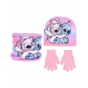 Disney Stitch e Angel - Set Invernale per Bambini, 3 Pezzi: Cappello, Guanti e Scaldacollo