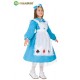 Costume Alice per Bambine 5-11 Anni - Abito Completo con Fiocco, Sottogonna e Grembiule - Perfetto per Carnevale e Feste a Tema