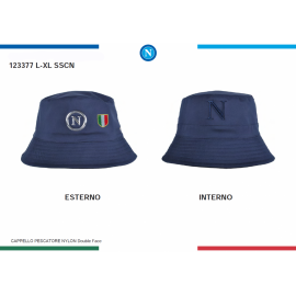 Cappello Pescatore Double Face SSC Napoli Ufficiale in Nylon - Taglia L/XL