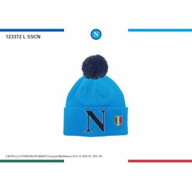 Cappello Invernale SSC Napoli con Pon Pon - Taglia L | Calore e Stile per i Tifosi Azzurri"