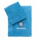 "Asciugamano + Ospite SSC Napoli Ufficiale in Cotone 100% - Set da Bagno Azzurro"