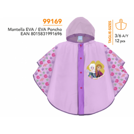 Poncho Mantellina Impermeabile Frozen Disney Antivento – Per Bambine 3-6 Anni