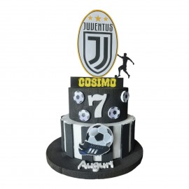 Torta Compleanno Juventus in Polistirolo Personalizzata con Nome e Numero