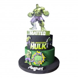 "Torta Hulk Marvel in Polistirolo - Personalizzabile con Nome e Numero per Compleanni Indimenticabili