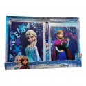 Set Regalo 2 Diari Frozen Disney con Penna - Dimensioni 15x10 cm e 13x9 cm - Idea Regalo Bambina