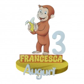 Sagoma Polistirolo con Nome Curioso come George per feste Compleanno Nascita Battesimo Eventi Bambini