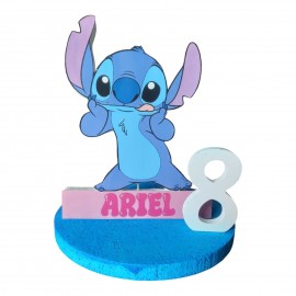 Sagoma Personalizzata in Polistirolo Stitch con Nome e Età - Centro Tavola per Compleanno Bambini -