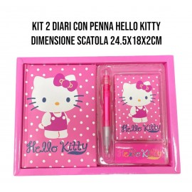 Set Diario con Penna Hello Kitty - 2 Pezzi in Blister, per Bambine - Dimensioni Compatte Perfette per Scuola e Tempo Libero