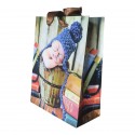 Shopper di Carta con Manico, Design "Bimbo che Dorme" - Sacchetto Regalo 23x8.5x18 cm, Ideale per Compleanni e Nascite